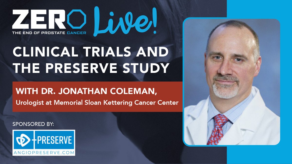 Dr. Coleman of @MSKCancerCenter has been a co-principle of The PRESERVE Study, developed by @Angiodynamics & the SUO-CTC, which is assessing using the #NanoKnife as a treatment for #prostatecancer. On 11/9, join us for a Facebook Live to learn more–fb.me/e/294vaIdSV.