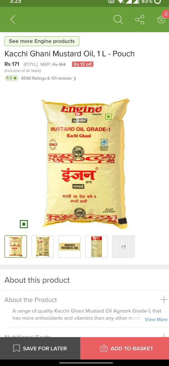 rijitsadhu's tweet photo. @jagograhakjago @consaff 

This seller is indulging in fraudulent practices by selling a product more than MRP at Amazon. Please take stringent actions agains such sellers. 
Seller Details: 
Shree Hari Industries (Hari Oil Mills)
FSSAI License No. : 10012013000119 https://t.co/s7xE6JMKpS