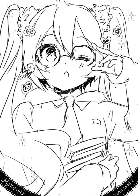 ノートパソコンで描けるようにやっと設定できた!
記念のらくがき秋眼鏡ミクちゃん
#初音ミクイラスト 