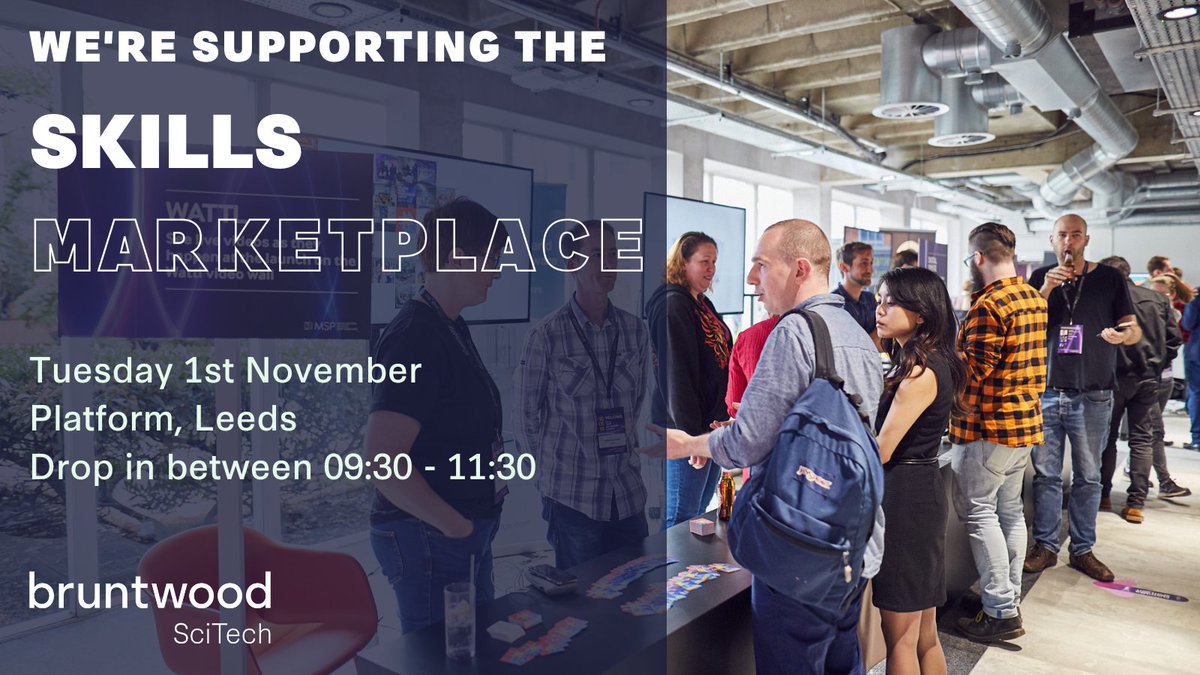 We are looking forward to supporting <a href="/BW_SciTech/">Bruntwood SciTech</a> at the Skills Marketplace where you can meet experts to help with skills and talent strategies and specialised skills to grow your business. Join us at Platform on 1 Nov between 09:30-11:30!