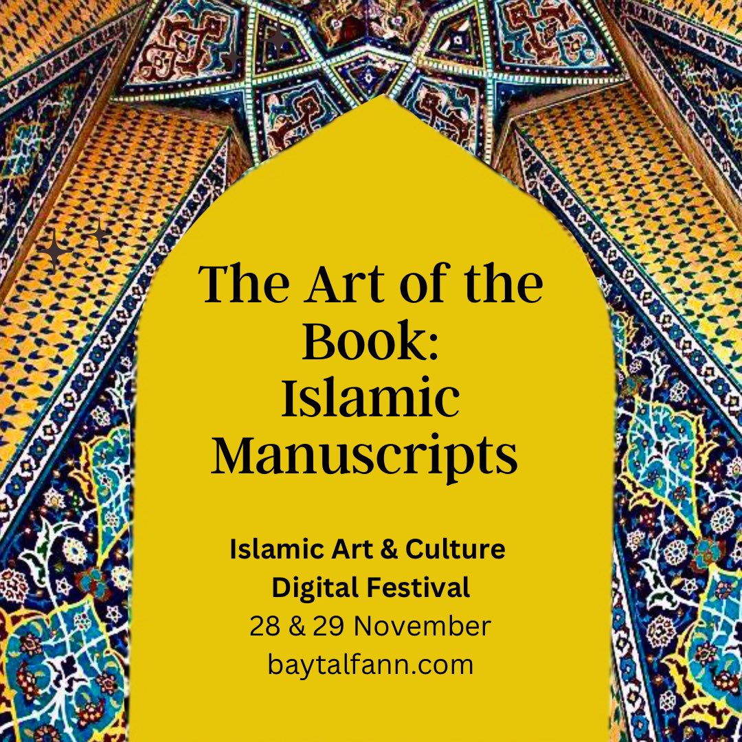 If you like this thread, check out our forthcoming Islamic Art & Culture Digital Festival, happening online - 28 & 29 November. At the festival, hear from experts talking about The Art of the Book: Islamic Manuscripts See the program & book tickets: baytalfann.com/post/festival-…