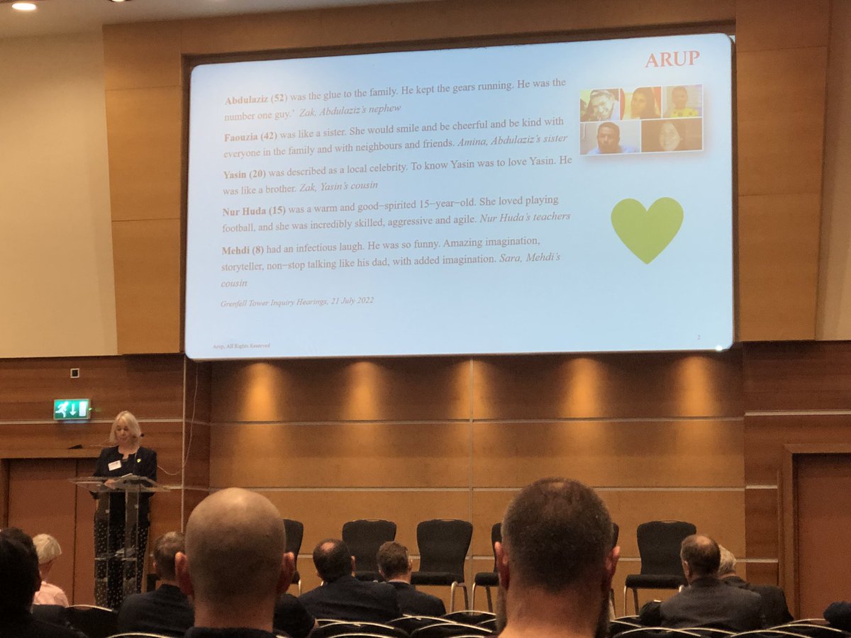 @BESAGroup Setting the scene behind why we needed a Building Safety Act - Gill Kernick of @Arup gives us a very personal human side to the Grenfell Tower tragedy. Very moving. #BESAconference2022