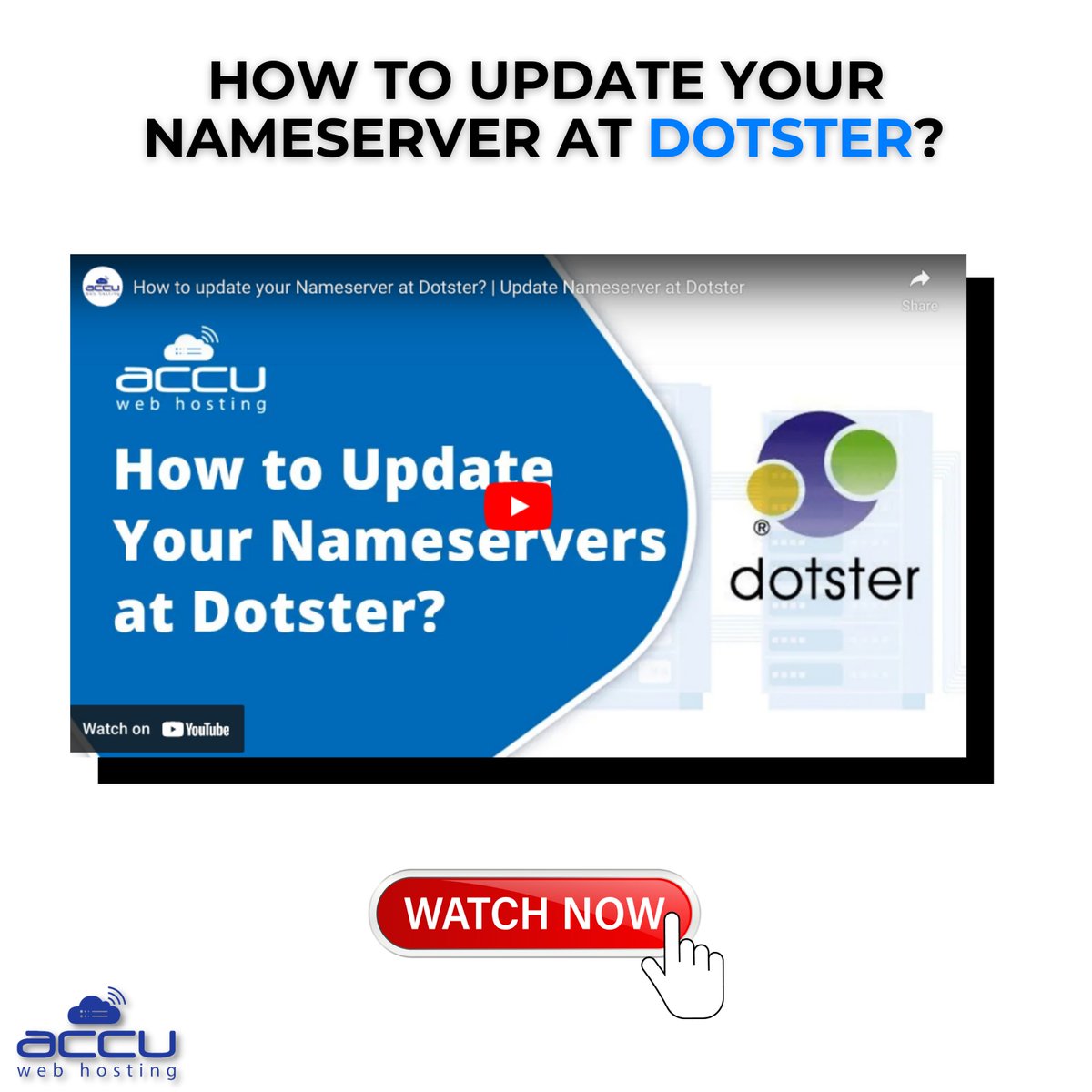 accuwebhosting's tweet photo. This video tutorial will help you to update your #Nameserver at #Dotster.
Video link: https://t.co/H1iKLoU01C
.
.
.
#update #webhosting #website #webdesign #webdeveloper #webdesigner #hosting #server https://t.co/mnWAYeRvMS