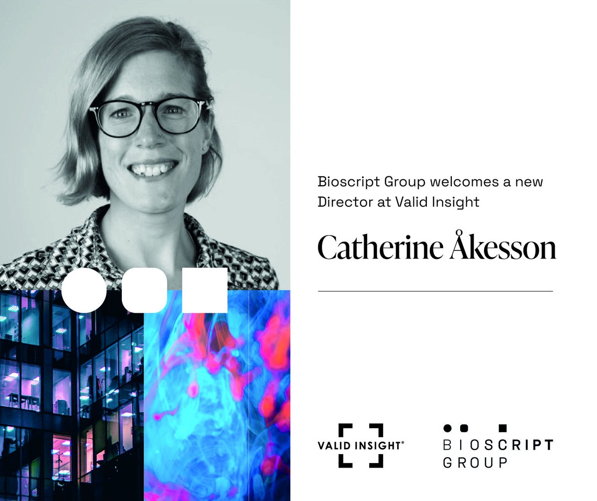 Bioscript Group is delighted to welcome Catherine Akesson to the role of Director at Valid Insight

Catherine – who joins Valid Insight’s senior leadership team – is looking forward to sharing her knowledge and experience of market access and consulting across a range of projects