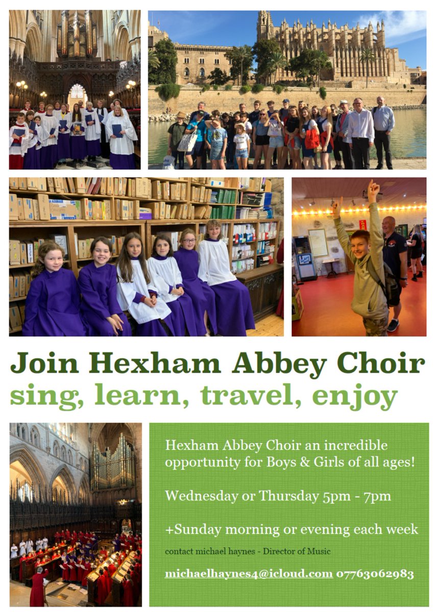 We really enjoyed meeting Michael from Hexham Abbey Choir in School and having a go at some of the vocal warm ups. Please see the attached information about joining the Choir as they are currently recruiting! #musicmatters @NclDiocese @PeleTrust @HexhamAbbey @N_landCouncil
