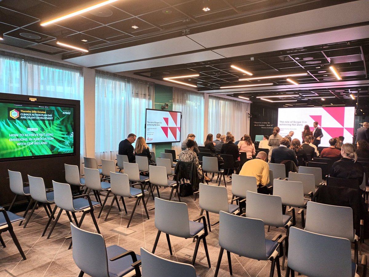 ClimateFinWeek's tweet photo. Our next event How to Achieve Net-Zero Emissions with @CDPIrelandnet will be kicking off shortly with speakers Brian O’Kennedy @CSCarbon Shane O’Reilly @KPMG_Ireland
Neil Menzies, Director of Sustainability  @HiberniaREG Des Ferris @keelingsfruits &amp; Aoife Devaney @CDP #CFWI22 https://t.co/oMOeZEMKyY