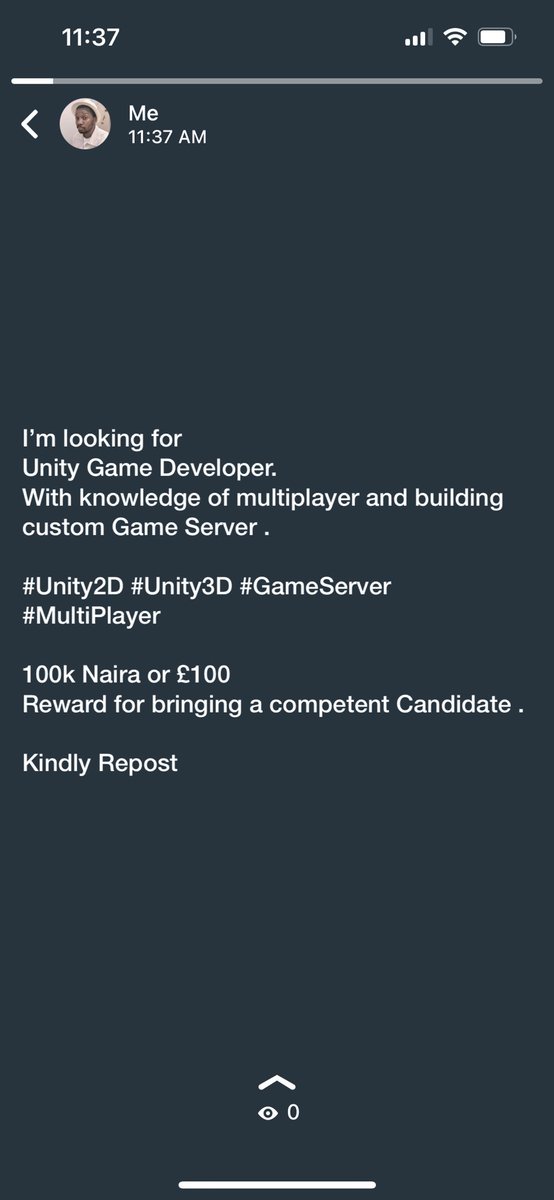 I’m looking for Unity Game Developers. #unitygame #developer #Unitygamedeveloper #lagos #Nigeria #UK kindly Retweet