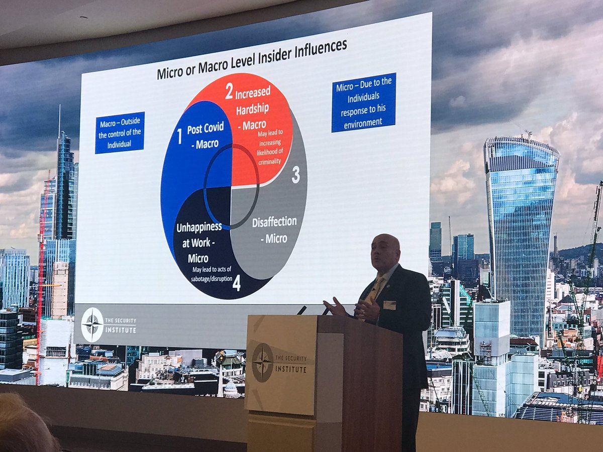 UWLCCC's tweet photo. On understanding the #InsiderThreat to organisations, Dr David BaMaung presents an insightful typology on macro and micro insider influences
@SyInstitute #SecurityManagement #PersonnelSecurity https://t.co/dqVN1ci4Gz