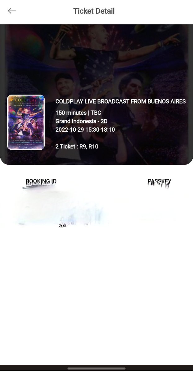 taerahaee's tweet photo. WTS coldplay live broadcast from buenos aires CGV Grand Indonesia 1 tiket only
SABTU, 29 OKT 2022 15.30
Row R

COD
Dijual cuma 1 karena  lupa ada acara keluar kota
Feel free to DM
#SeokjinXColdplay #seokjin #TheAstronaut    #ColdplayBuenosAires #jin #JinXColdplay https://t.co/xpoe2Tv1rQ