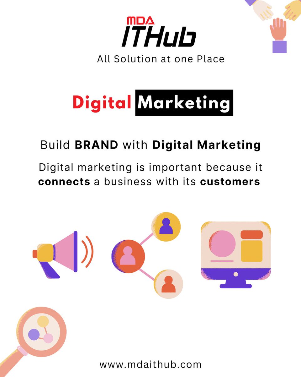 mdaithub's tweet photo. Still looking for customers and want to build a brand?

The best solution is Digital Marketing. It helps you to reach your brand or business to more customers online.

#digitalmarketing #webdevelopment #growyourbusiness #businessonline #onlinebusiness #onlinepresence https://t.co/GcDh77nAdR