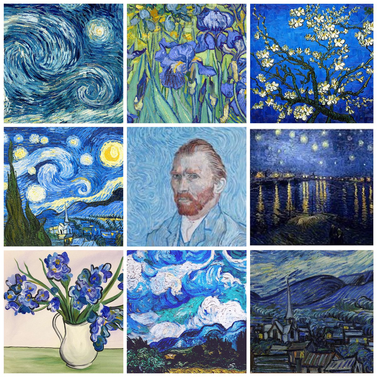 The beautiful blues of Vincent van Gogh's paintings. #paintings #art #ArteYArt #vangogh #vincentvangogh #Blue