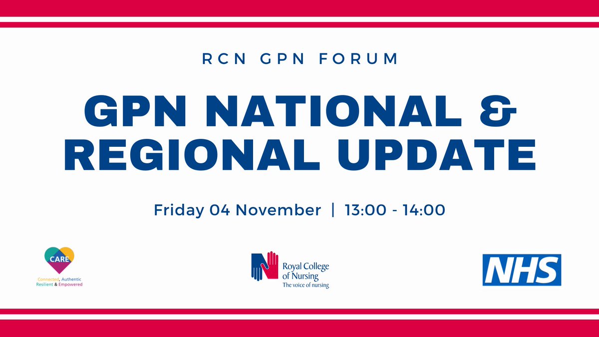 Join us at the GPN webinar to hear more about workforce sustainability, terms and conditions and pay. This is not one to miss! For more information on how to join contact care@napc.co.uk
<a href="/NAPC_NHS/">NAPC</a> <a href="/RCNGPNForum/">RCN GPN Forum 💙</a> <a href="/vikki_beddow/">Vikki Beddow</a> @PVNursing <a href="/louisebrady17/">louise brady RN 💙 💚</a> <a href="/LizHowarth5/">Liz Howarth</a> <a href="/KGerrans/">Katherine Gerrans</a>