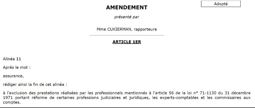 La PPL #CabinetsdeConseil a été adoptée par le <a href="/Senat/">Sénat</a>. <a href="/Avocats_Paris/">Avocats de Paris</a> se félicite que son amendement, porté par la Rapporteure <a href="/CecileCukierman/">Cécile Cukierman</a>, excluant du périmètre de la loi les avocats et autres professions du droit ait été conservé par les sénateurs.