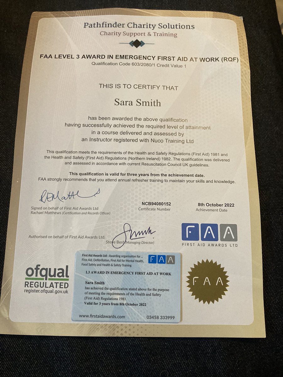 StormVixen83's tweet photo. Got my certificate today for the first aid course I did a couple of weeks ago. These skills are super important and everyone should know at least the basics! https://t.co/TEvc2inw0T