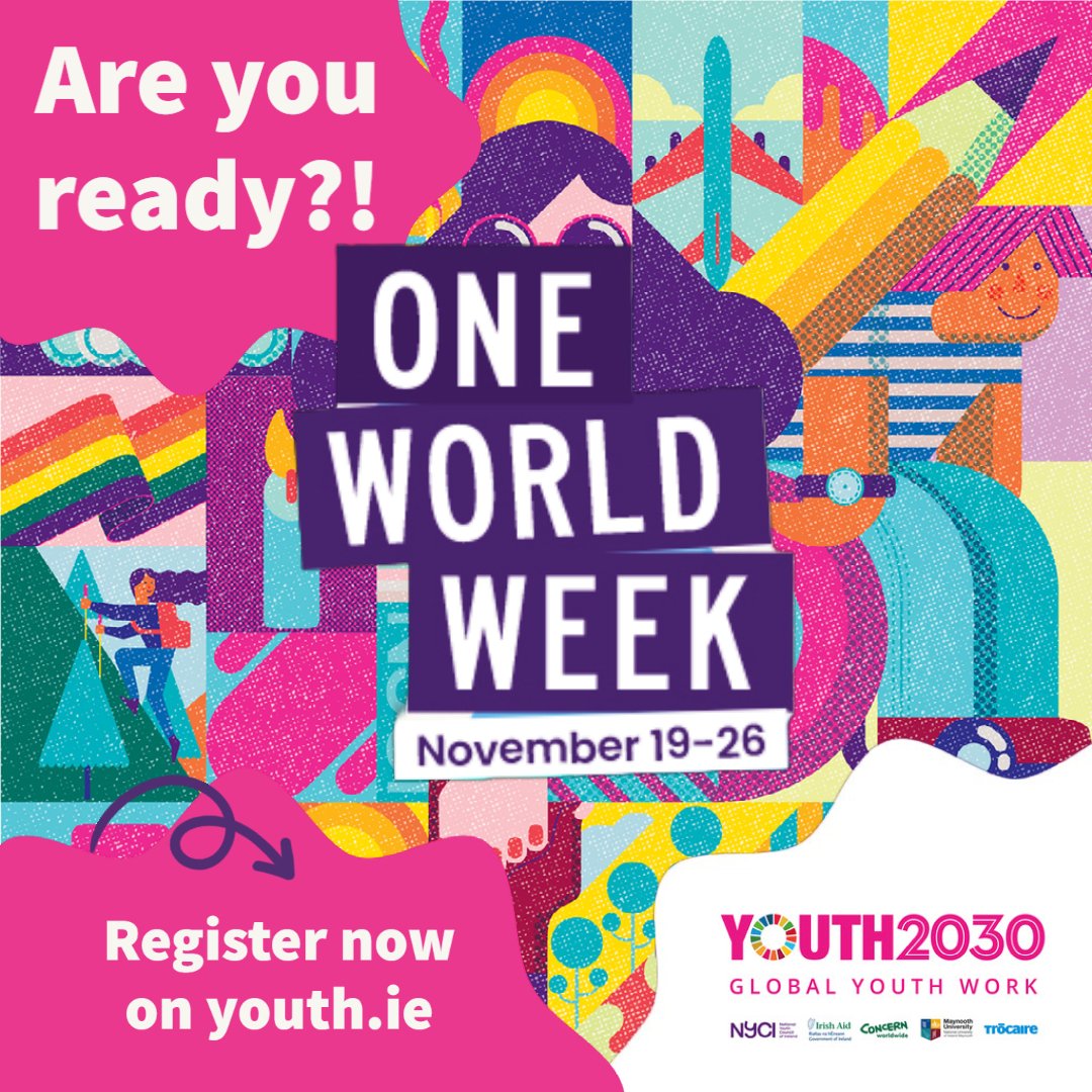 🥁 Drum roll please... registrations for One World Week are officially OPEN!🎉
⚡️Join us for a festival of activities, inspiration &amp; activism! With events for youth workers &amp; young people, online &amp; in person, you’ll find something to inspire you! #OWW22
👉 youth.ie/one-world-week…