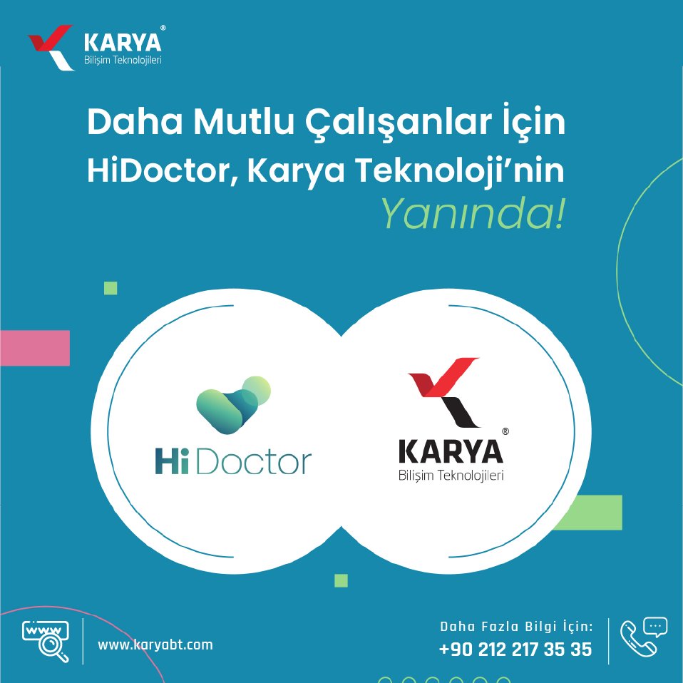 karya_bt's tweet photo. Daha Mutlu Çalışanlar için HiDoctor, Karya Teknolojinin yanında!
#karyabt #HiDoctor #bilişim #teknoloji #psikoloji https://t.co/ifbExJzKKR