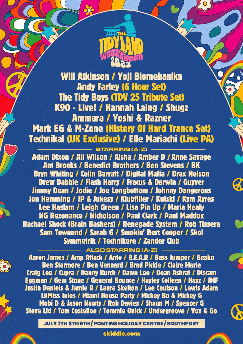 Super excited to be part of the mighty <a href="/TidyOfficial/">Tidy Trax</a> #TidylandWeekender 2023, alongside a HUGE number of Hard Dance legends! Bring the noise 🎉 

🎟️bit.ly/3VCvQnH

#HardDance #HardTrance #Hardcore #HarderStyles #HardHouse #Weekender #July2023 #Rave #Tidy