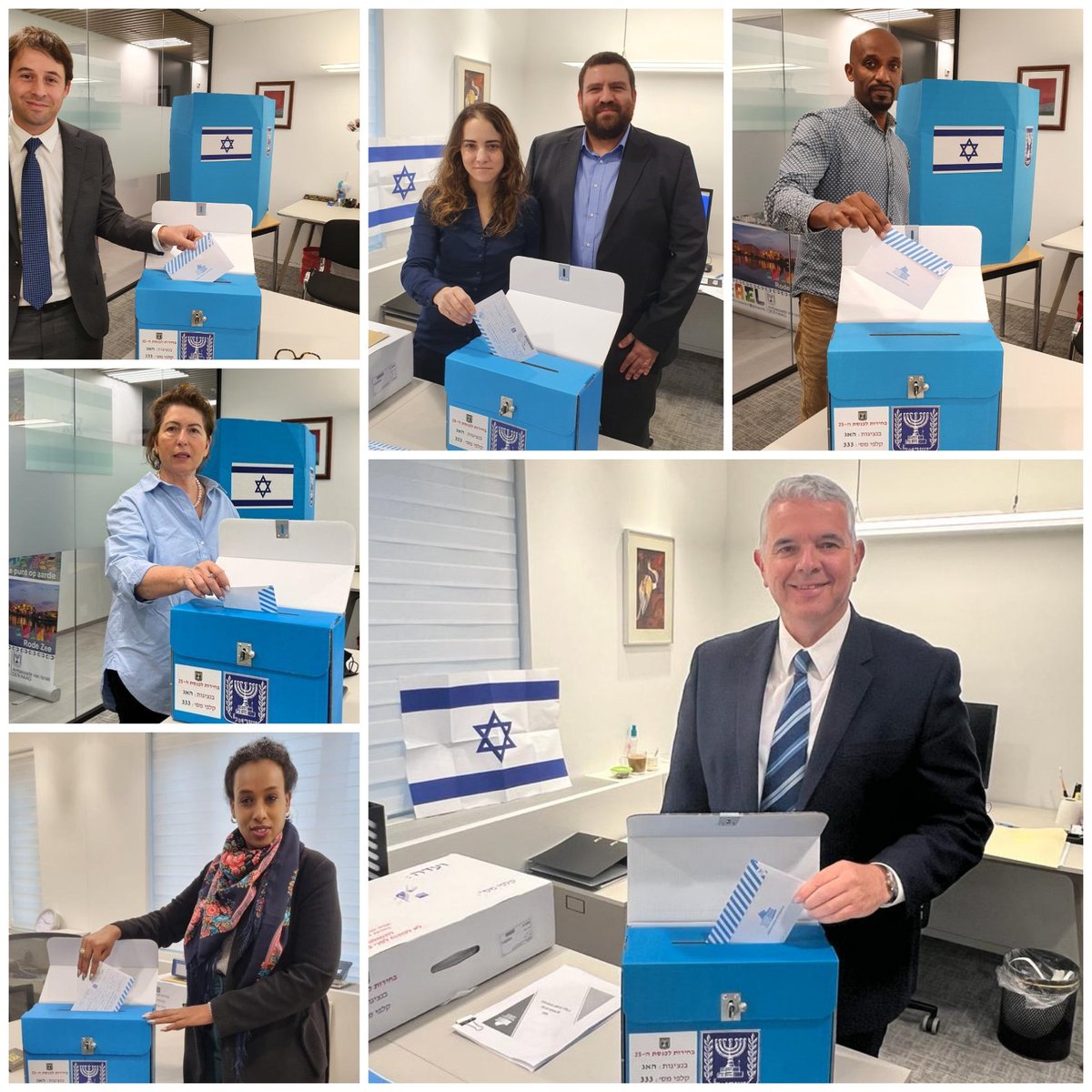 IsraelinNL's tweet photo. Op 1 november gaat Israël naar de stembus om een nieuwe Knesset te kiezen. Voorafgaand aan de verkiezingen stemmen de diplomaten van de Israëlische ambassade al vandaag voor dit feest der democratie.
#EmbassyVotesIL #israelelections2022 https://t.co/JmCedRdaBU