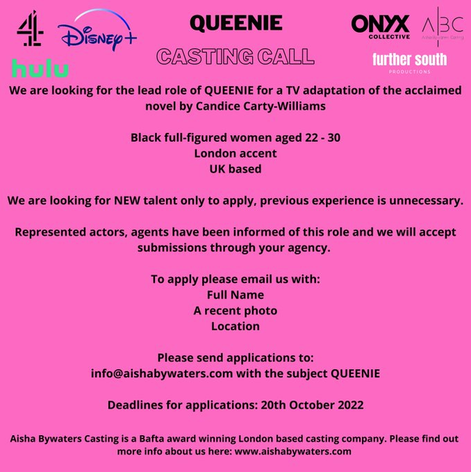 Deadline Today 👍 
#casting #actor #Hulu #DisneyPlus  #audition #talent #tvshow #tv #londoncasting #londonActor #actorcasting