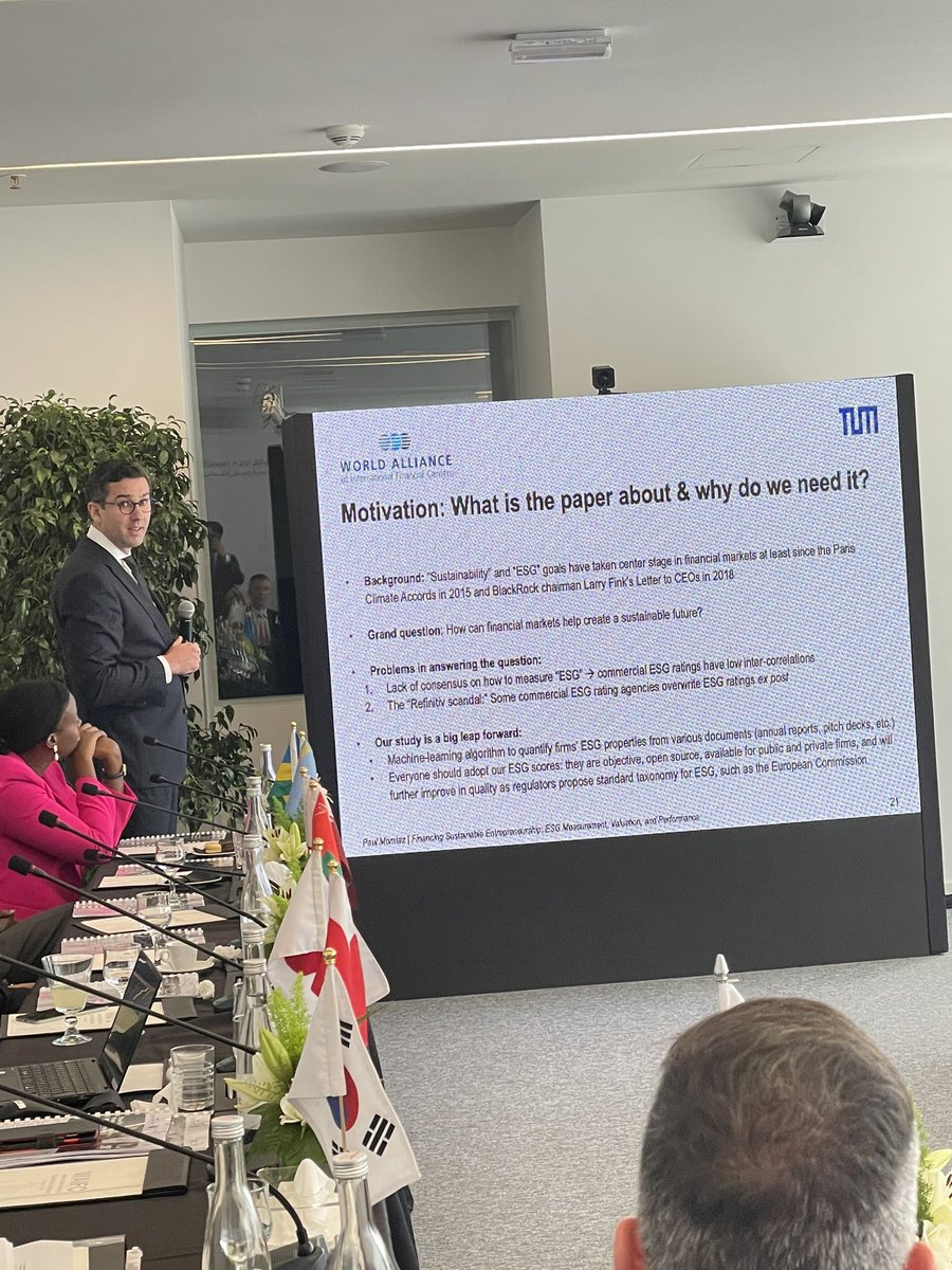 WAIFC_'s tweet photo. [ #WAIFC Young Academic Award ] The candidates are now presenting their papers

✅ Second paper: « Financing Sustainable Entrepreneurship: #ESG Measurement, Valuation, and Performance in Token Offerings » by Paul Momtaz

#WAIFC #WAIFCYAA #YAA https://t.co/wGAbWaoZIg