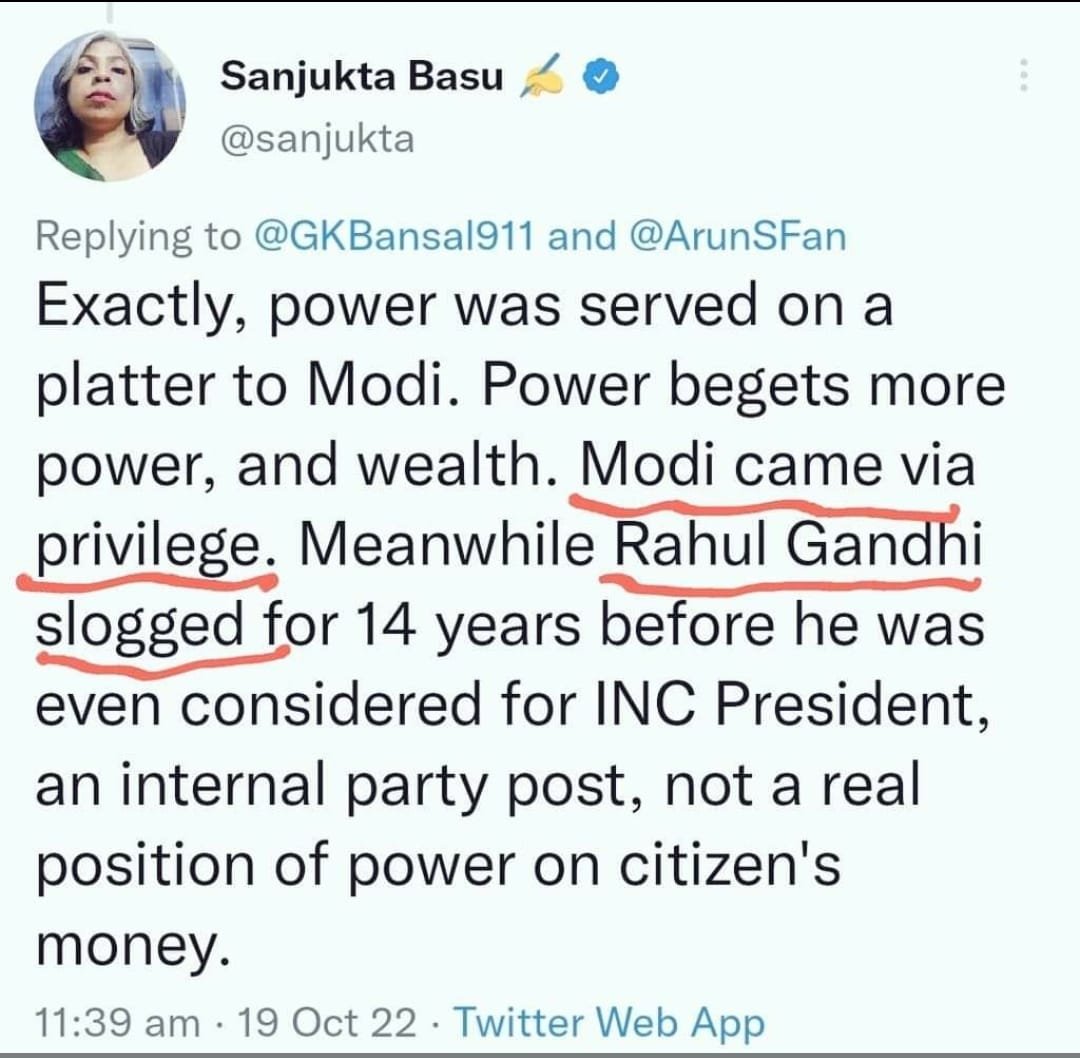 Bharatiyan108's tweet photo. Where do these people come from? I mean, seriously? I'd like to know what exactly she's smoking! I'm speechless!!!
#RahulGandhi @narendramodi #congressitoolkit #CongressPresidentElection @ShashiTharoor https://t.co/4j12NBK6KP