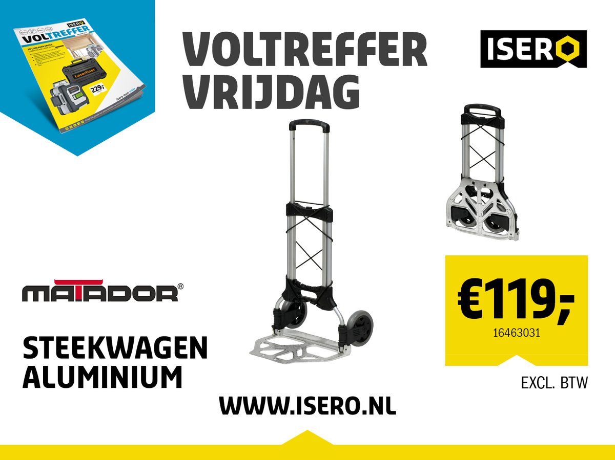 Voltreffer Vrijdag!

Extreem platte lichtgewicht aluminium opvouwbare steekwagen met grote laadplaat en gebogen achterkant 🪶💪

Meer info of direct bestellen:
➡️ bit.ly/3TlHAJI ⬅️