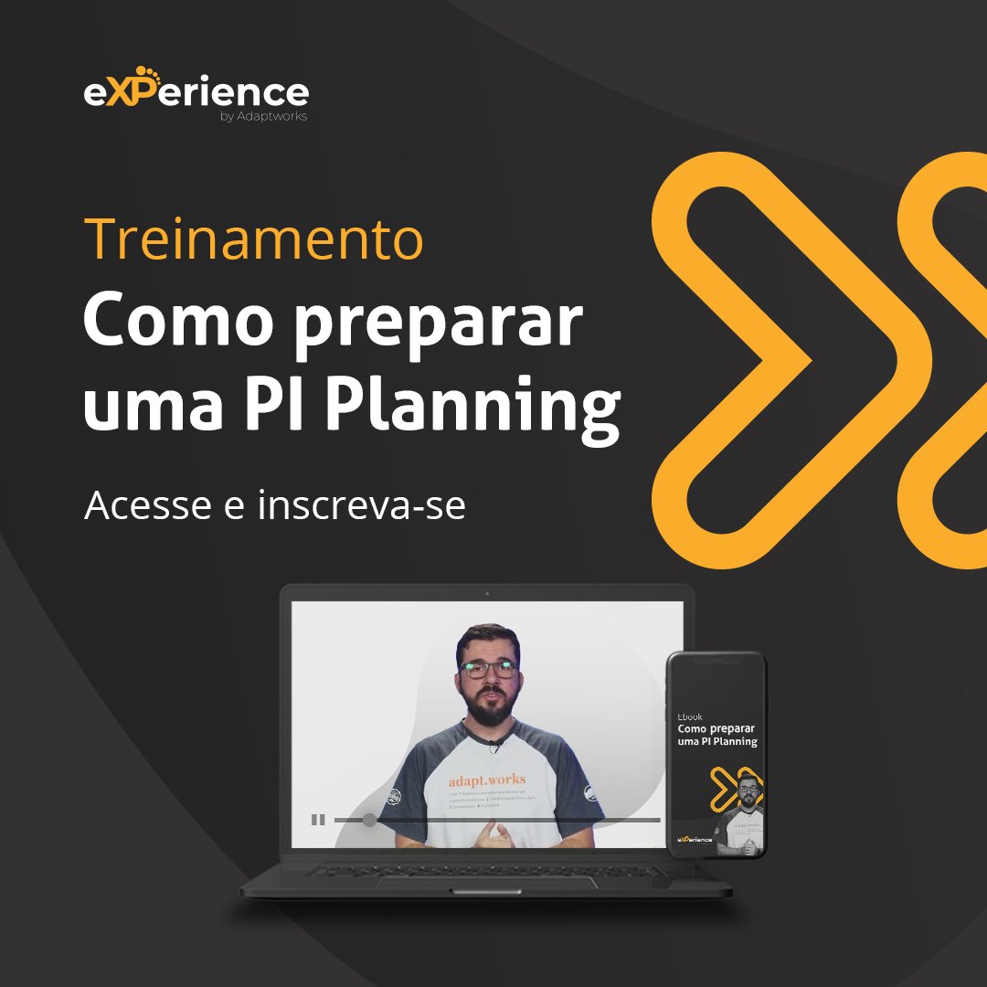 Como preparar sua PI Planning?
Treinamento 100% prático de 3 horas com 13 materiais e Fórum de Discussão para tirar todas as suas dúvidas. 🚀 Inscreva-se: bit.ly/33wvox9