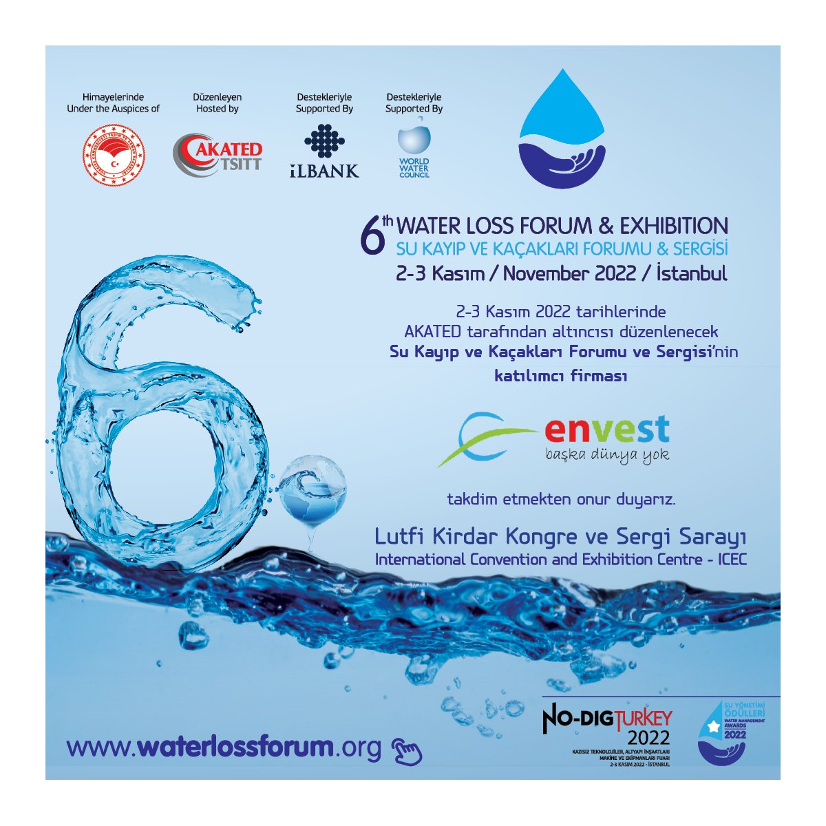 WaterlossForum's tweet photo. Envest, 6. Su Kayıp ve Kaçakları Türkiye Forumu & Sergisi'nde yerini aldı. Siz de vakit kaybetmeden standınızı ayırtın!
📅2-3 Kasım 2022
📍 İstanbul Lütfi Kırdar Kongre ve Sergi Sarayı
#waterlossforum #waterlossforumexhibition #6thwaterlossforumexhibition #akated #envest https://t.co/XcpFdrJCLU