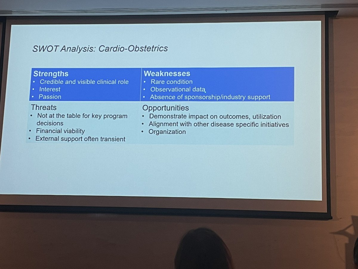 ‘The Blue Ocean Strategy’ Create something that raises the standard of care in #CardiObstetrics. SWAT analysis is important. Mostly observational data and no industry sponsorship creates financial constraints. #CPP22 @AfshanHameedMD @CandiceSilvers1 @MelindaDavisMD @uelkayam