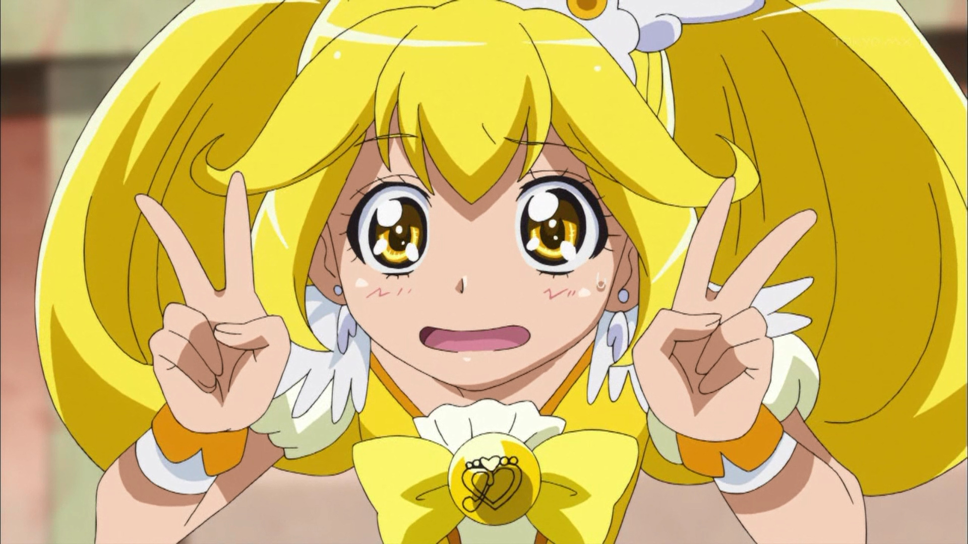 嘲笑のひよこ” すすき on X: "キュアピース、ダブルピース♪ #precure #プリキュア #スマイルプリキュア #tokyomx https://t.co/2degimyN0i" / X