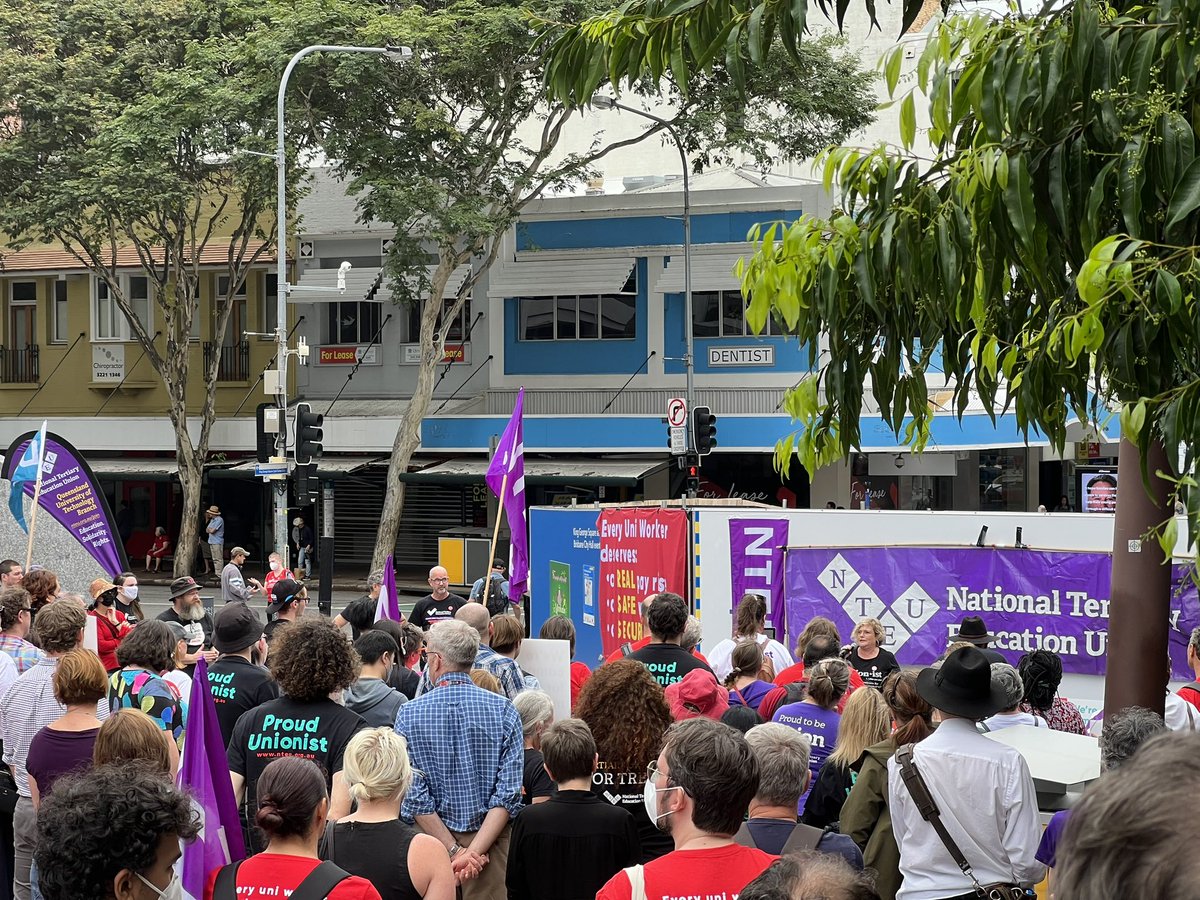 “Who has the power? - We have the power!
What kind of power! - Union Power”

We want secure jobs, sustainable workloads, fair conditions, &amp; a real pay rise! 

#NTEU multi-university #strike and #rally today!