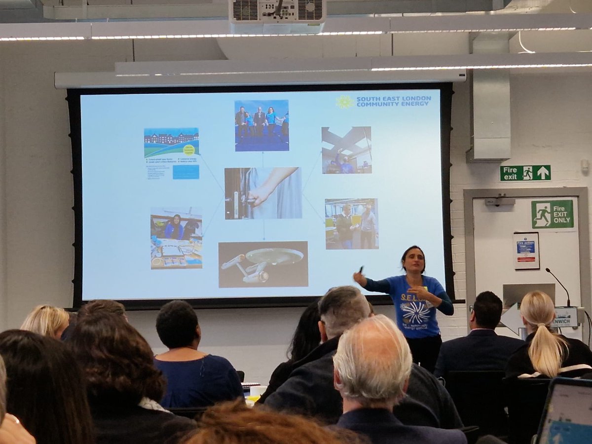 SELonCommEnergy's tweet photo. Our CEO Giovanna Speciale @UniofGreenwich #GreenerGreenwich event today on #CommunityEnergy #economicinclusion and #Just1thing @Royal_Greenwich @GreenwichGBiz. We install solar panels for benefit of the community. Launching share offer soon, keep watching. @London_Climate https://t.co/CW6EolK30j