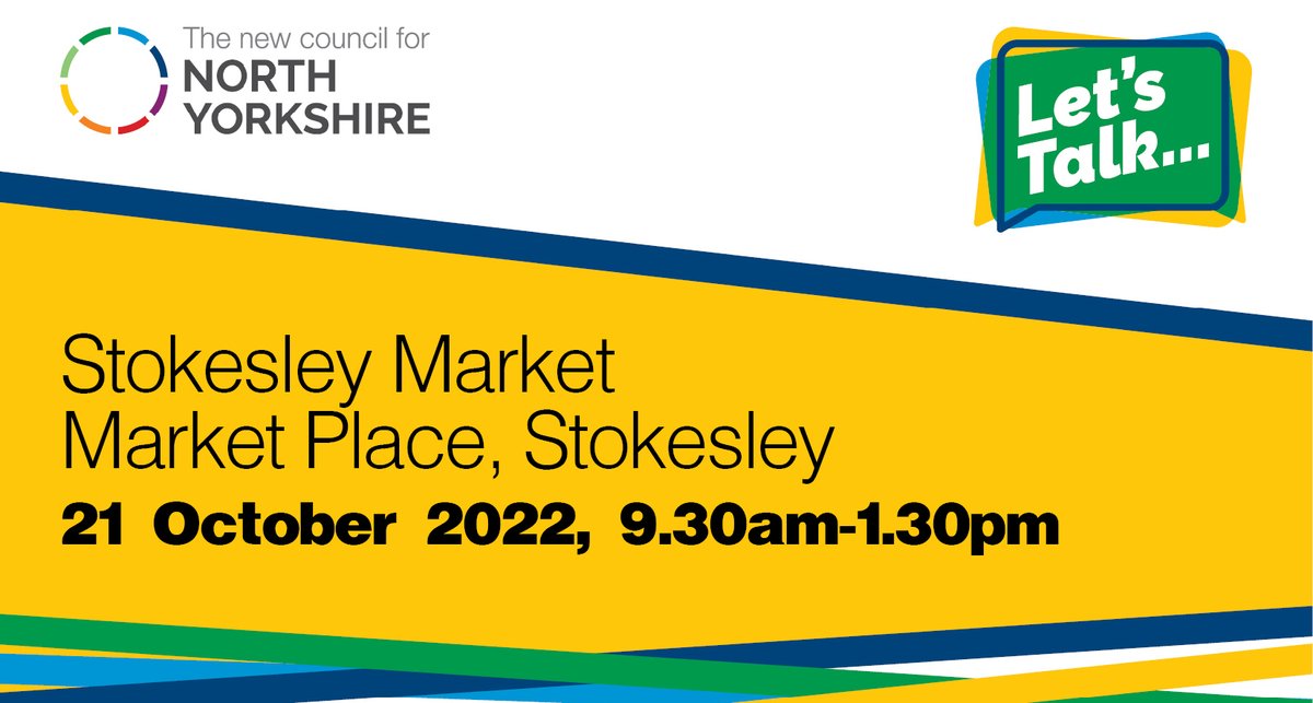 Heading to #Stokesley Market tomorrow? Come and share your view to help shape the new council for #NorthYorkshire. 🗣️📣

You can also do so online here ➡️ crowd.in/ONXlNv?

#letstalknorthyorkshire