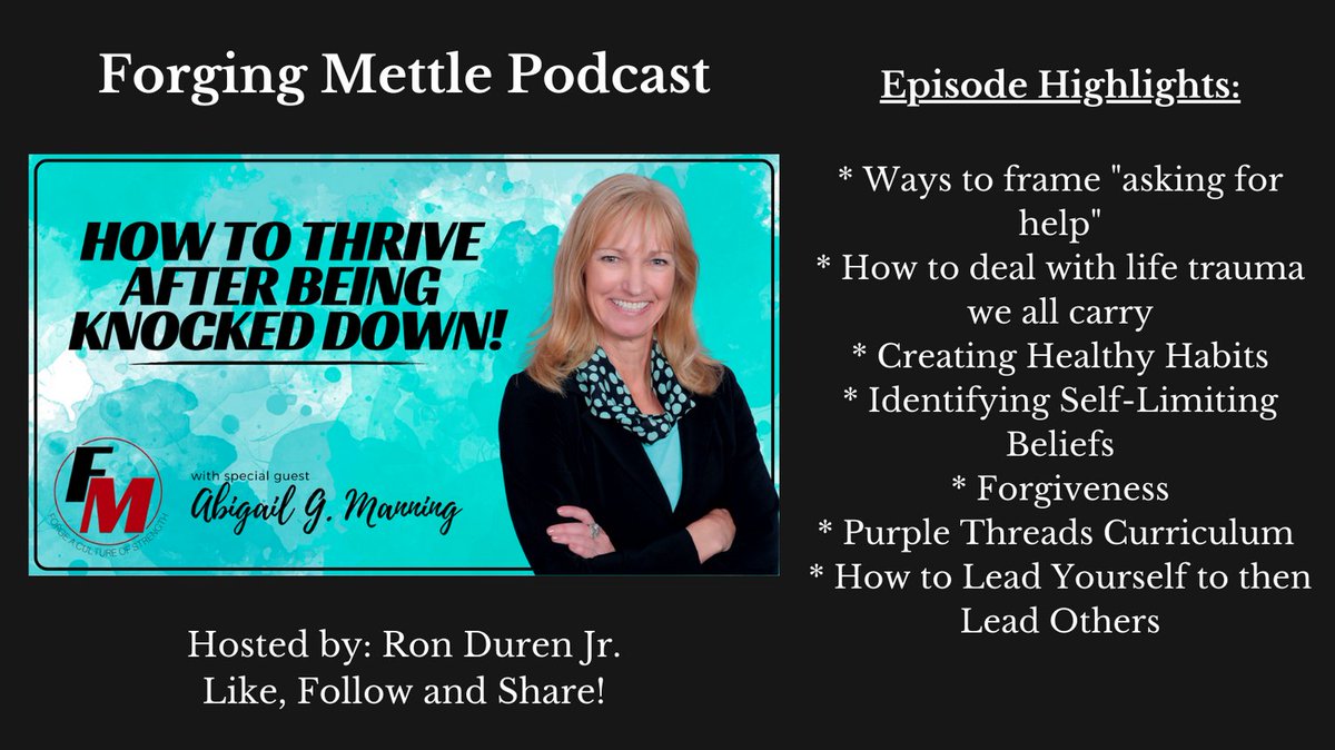 Sharing my conversation with <a href="/Ron/">Ron</a> Duren Jr. on his Forging Mettle Podcast.

Episode links:
* YouTube: youtu.be/xCHegsDmC8g 

* Apple podcasts: podcasts.apple.com/us/podcast/070… 

Like what you heard? Please contact me for more information on our speaking, workshops and coaching.
