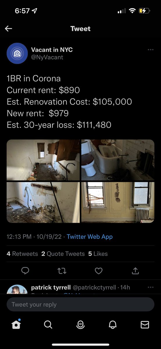 secondpigeon's tweet photo. @RunFast2Life @JoshuaPotash @NyVacant Hard to put much good faith in an account that uses the same photos for 2 totally different units. https://t.co/vzPrICtWiD