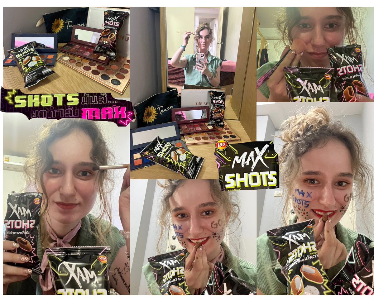 tayT_kitten's tweet photo. #MaxShots1HandChallenge  LAYSMAXSHOTS เป็นขนมที่ดีที่สุดที่จะกินขณะแต่งหน้า เพราะเมื่อคุณยุ่งและคุณจำเป็นต้องกินก่อนไปทำงาน แต่คุณยังไม่ได้แต่งหน้าให้เสร็จ คุณต้องการอะไรเล็กๆ น้อยๆ กินไปพร้อม ๆ แค่มีเลย์แมกชอตคุณก็สามารกินและแต่งหน้าไปพร้อมๆกันได้ https://t.co/CoQGxqAlrd