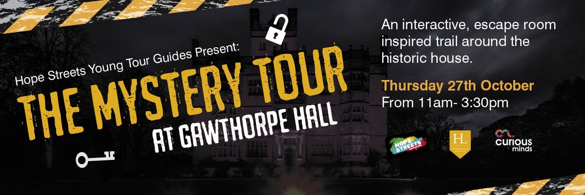 👀🔍 Can you help solve an age old mystery at Gawthorpe Hall this half term? 👀🔍
The #HopeSteets Young Tour Guides Mystery Tour is back! It's the tour designed by young people for young people
Click below to find out more and how book your slot:
events.lancashire.gov.uk/search/event_d…