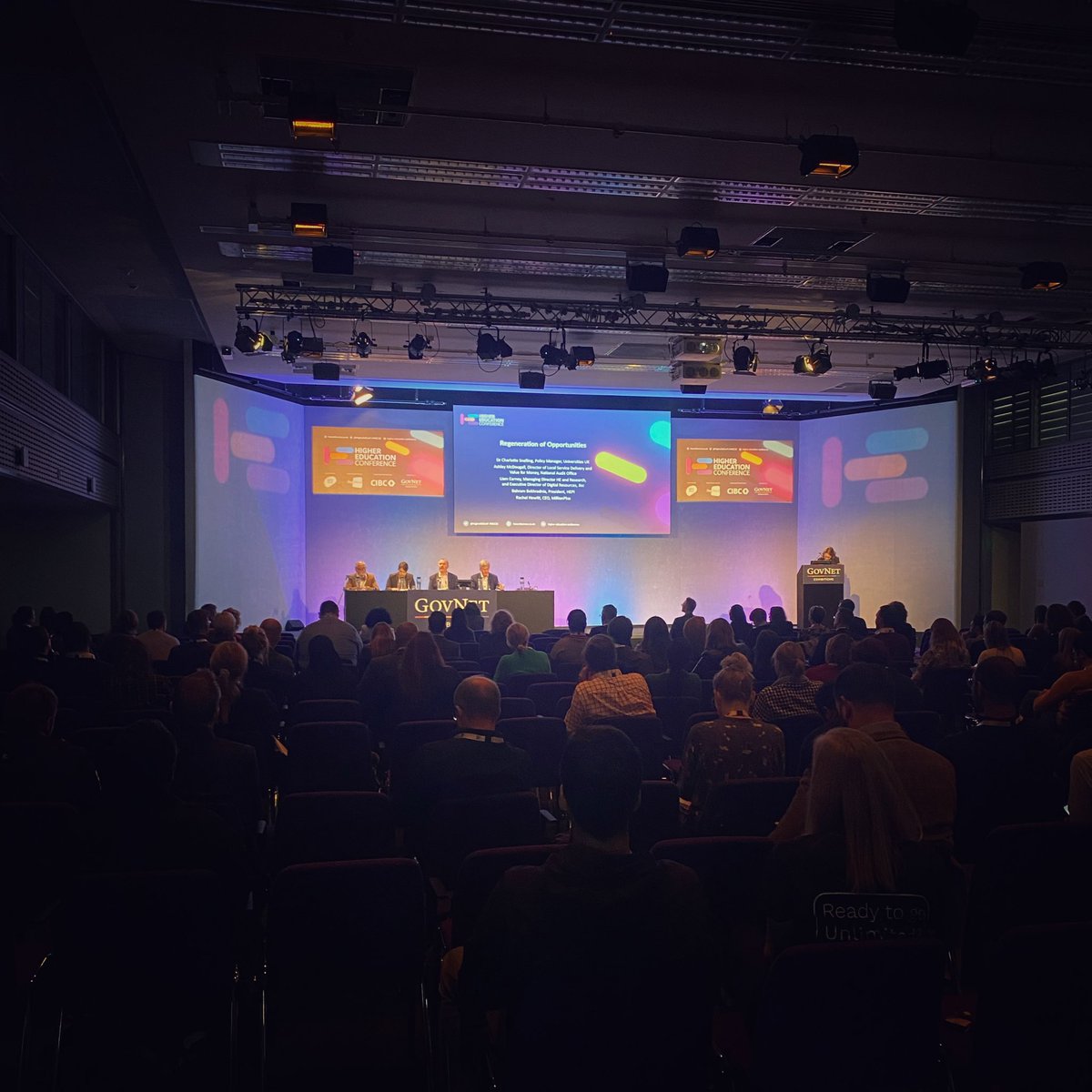 HigherEdConf's tweet photo. Don’t miss the regeneration of opportunities in the Plenary theatre with representatives from @UniversitiesUK, @HEPI_news, @Jisc, @million_plus and the National Audit Office 
#HEC22 #highered #highereducation https://t.co/1LLS1aXboe