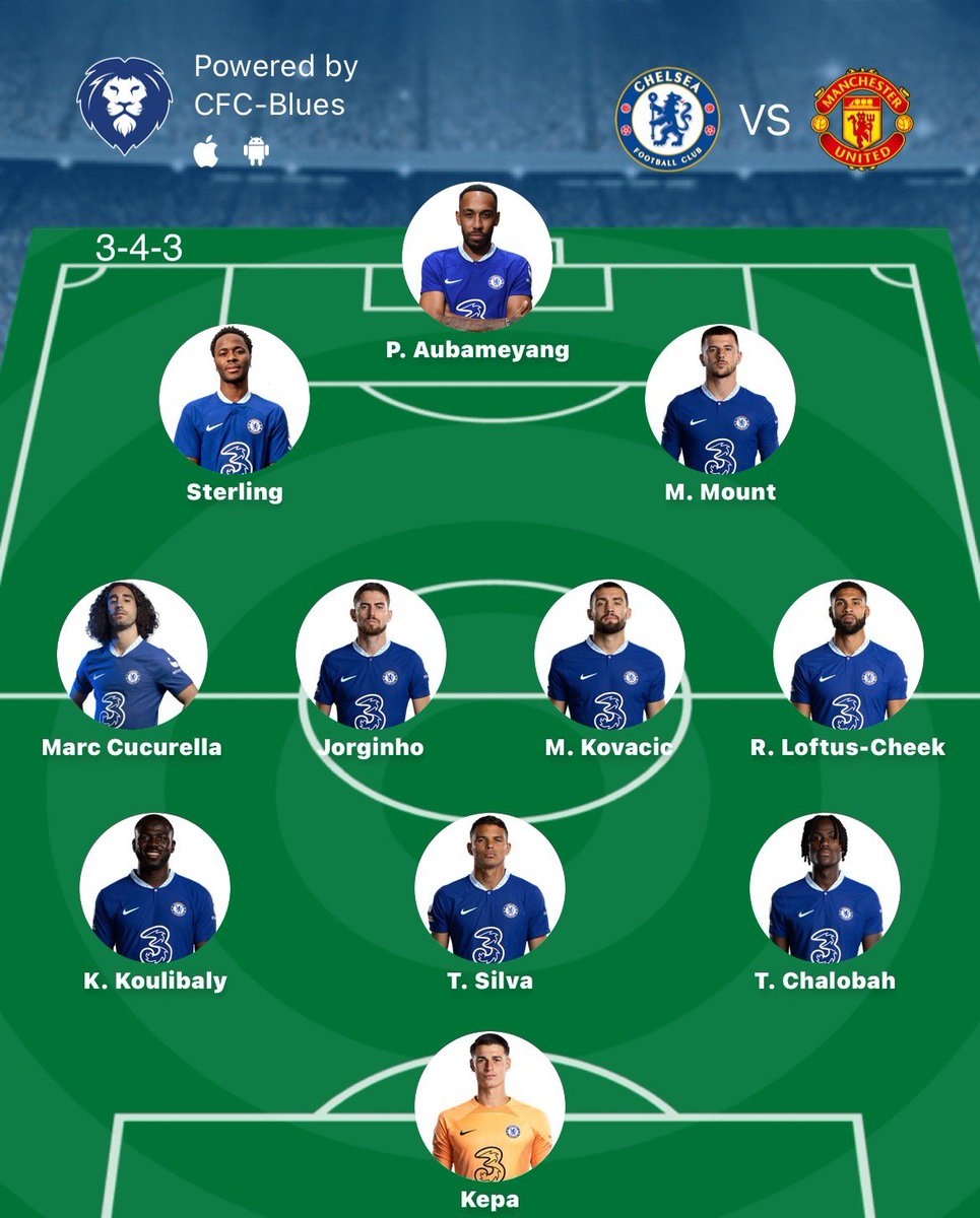 CFCBlues_com's tweet photo. This team against Man United. Thoughts? 👇 #CFC https://t.co/sLh4LRAyKA