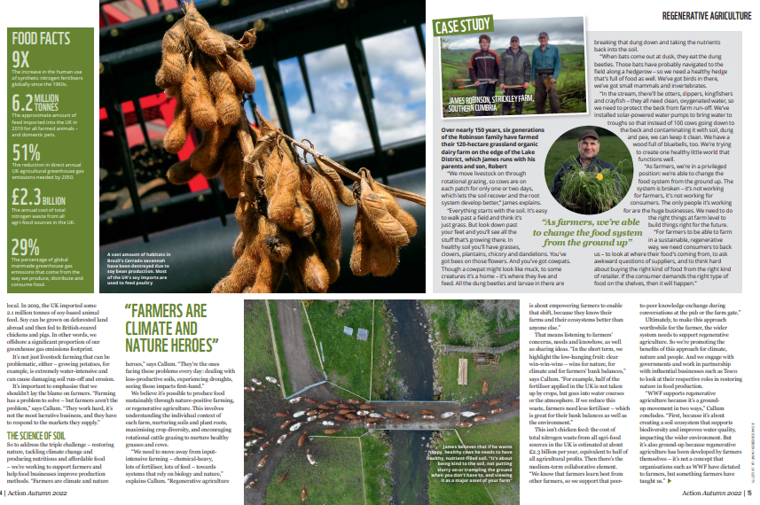 Check out <a href="/wwf_uk/">WWF UK</a>'s focus on regenerative agriculture in latest edition of Action Magazine - going to all WWF-UK supporters, and not shying away from the complexity of sustainable food.

Some great case studies of brilliant farmers, inc <a href="/JRfromStrickley/">James Robinson</a>!

wwf.org.uk/sites/default/…