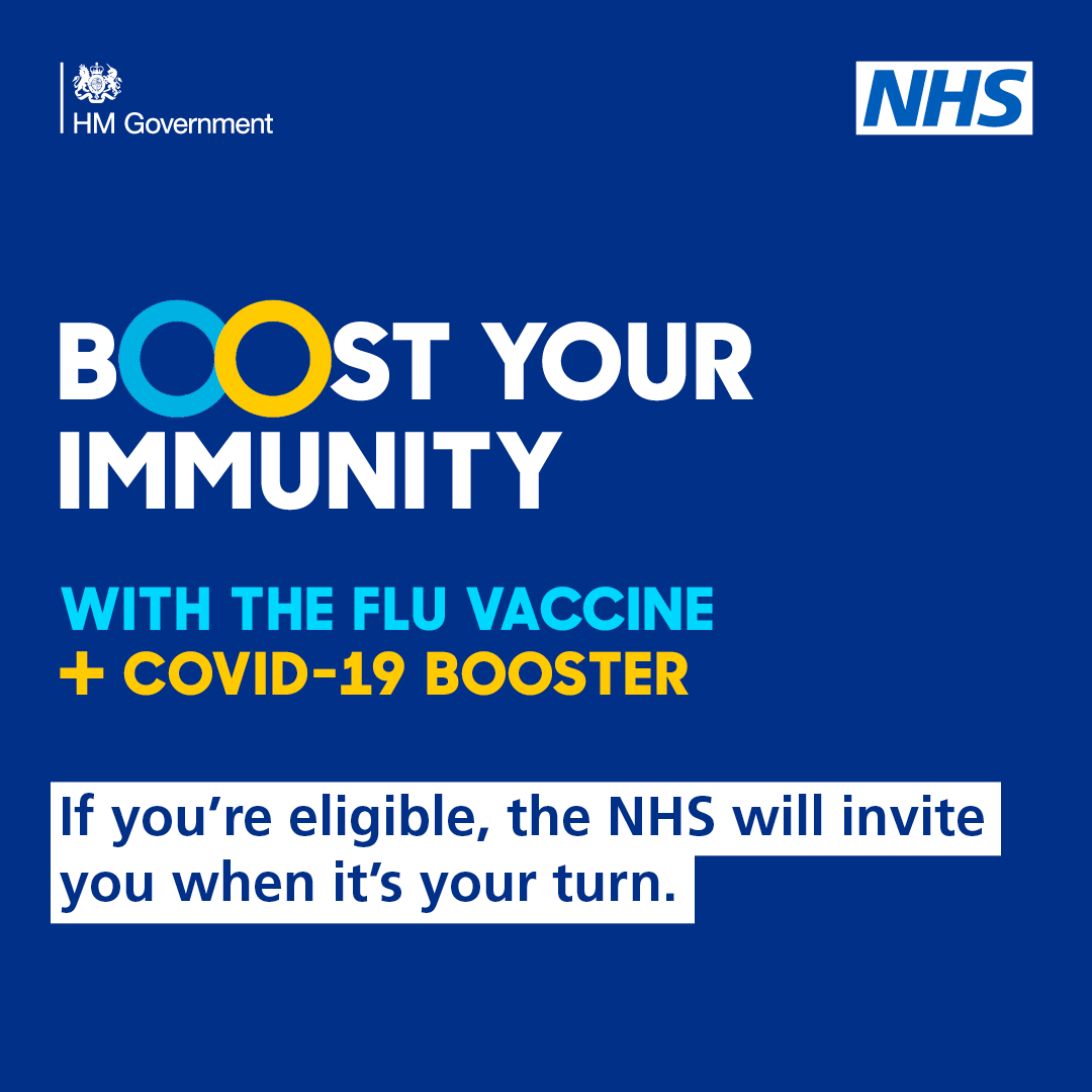 COVID-19 is still with us and people can still become very ill. Having your booster will help you to have the best protection ahead of winter. People aged 65 and over and those with weakened immune systems can now book a COVID-19 booster online. nhs.uk/covid-booster