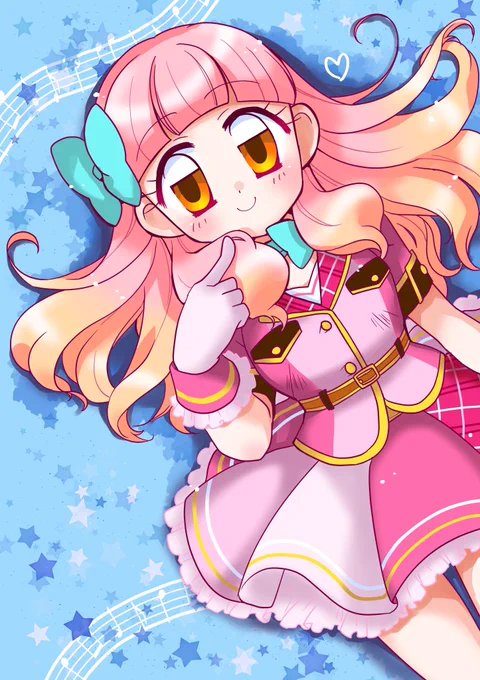 #あなたのぴんく色の作品を見せてください全体的にピンクな子たちの絵。 