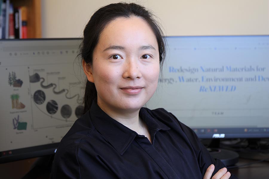 PurdueME's tweet photo. Congratulations to @TianLiPurdue on receiving the prestigious Packard Fellowship. She'll receive $875,000 over five years to pursue her research in sustainable materials: https://t.co/b4SXGj6UBB https://t.co/9vo7xgEzzu