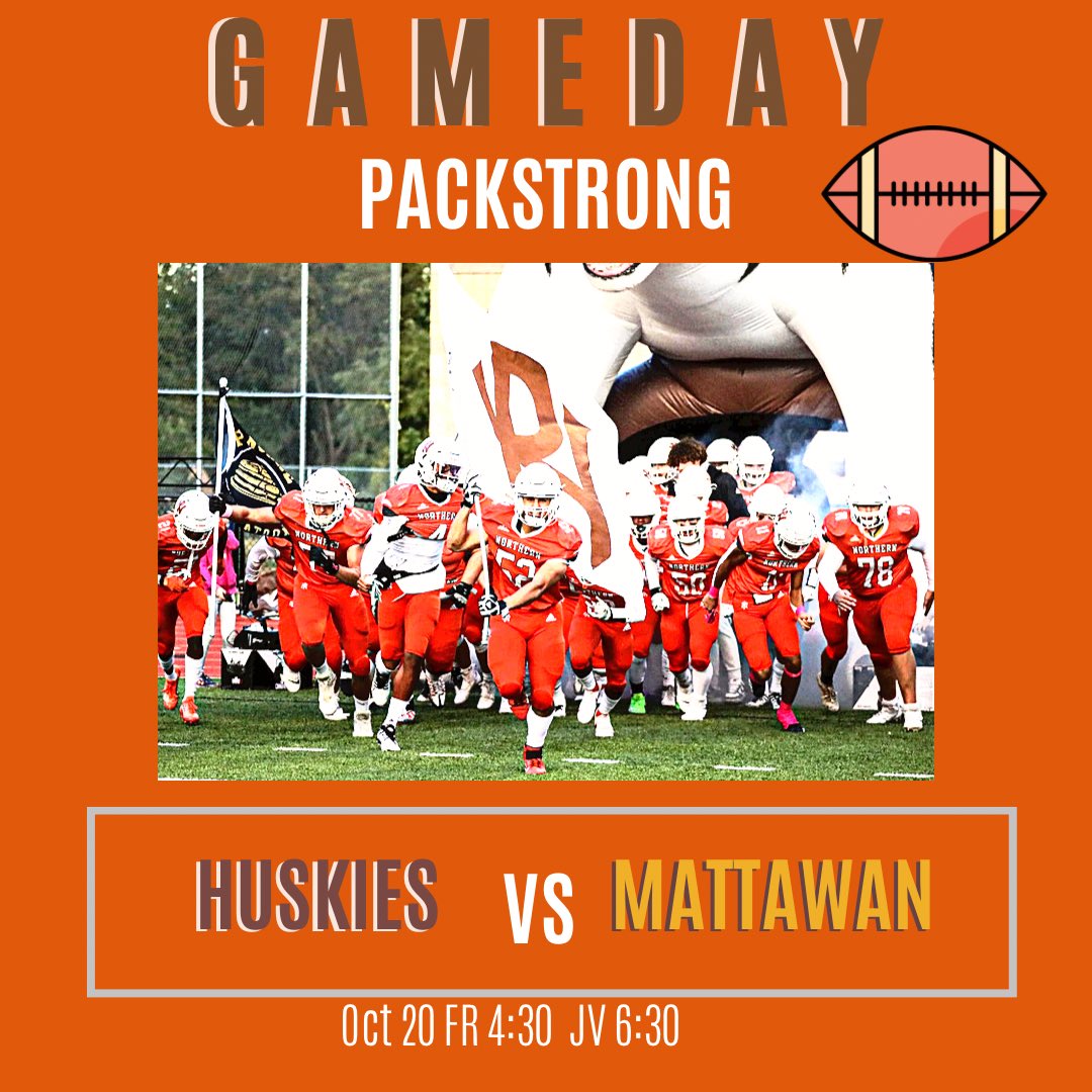 Come out and support your Huskie Freshman and JV football teams as they play their last game of the season tonight at Huskie Stadium. #PACKstrong