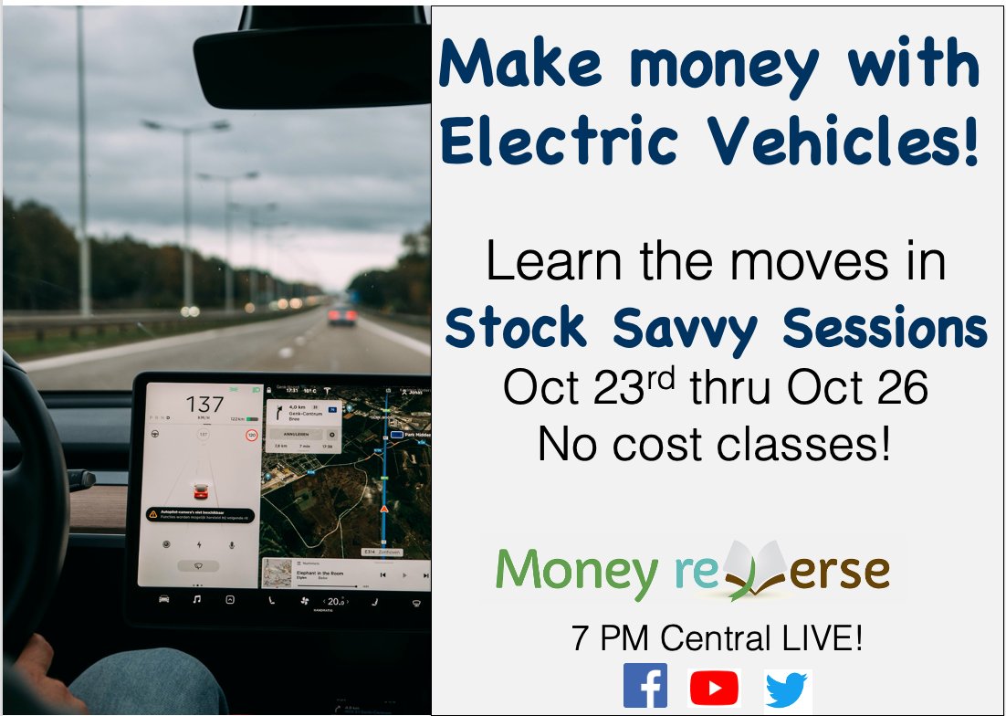 MoneyreVerse's tweet photo. #Electricvehicles are here! Everwhere!  Europe declared no sales of new traditional cars after 2035.  Many companies are in the mix.  Many company stocks to buy to electrify your profits!  Learn more in Stock Savvy Sessions!

Just show up... Sunday 7 PM CT #freeclass #stocks https://t.co/MunQn3xgqh