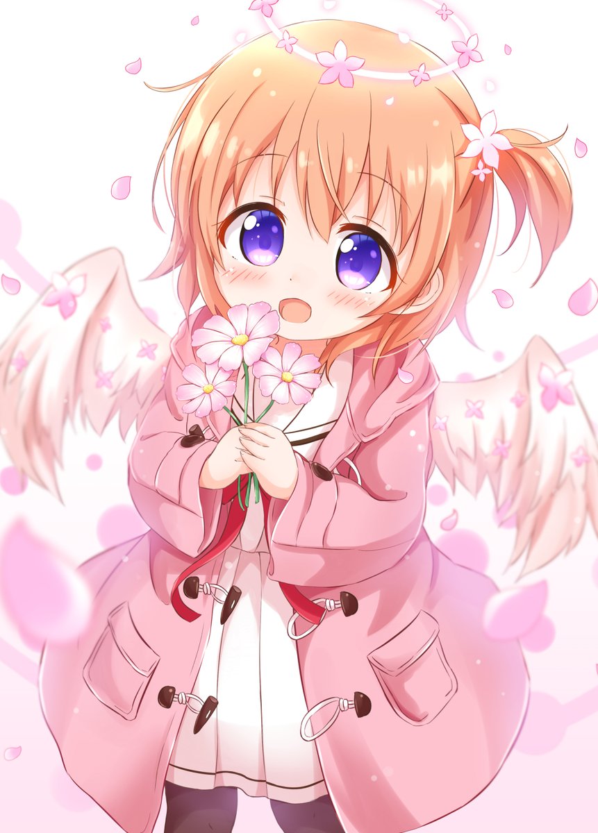 hoto cocoa 1girl solo flower white sailor collar holding wings sailor collar  illustration images