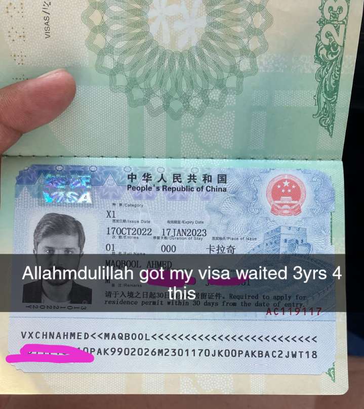MrMengal6's tweet photo. Thanks a lot @JiRongMFA ma’am and @PakChinaSC , i have got my visa finally, 🥰🥰🥰 https://t.co/RWcd1cCPvH