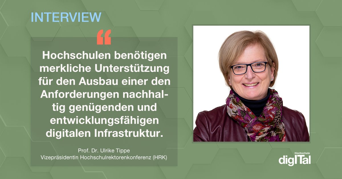 hochschuledigITal.de (@hs_dig) on Twitter photo Es gibt noch viel Reform- und Verbesserungsbedarf, sagt Frau Prof. Ulrike Tippe, Vizepräsidentin <a href="/HRK_aktuell/">Hochschulrektorenkonferenz (HRK)</a>, über die #Digitalisierung im Hochschulumfeld. Das #Interview bildet den Auftakt unserer neuen Fachdebatte mit <a href="/Fachdebatten/">Meinungsbarometer.info_Redaktion</a>: meinungsbarometer.info/beitrag/Hochsc… Es gibt noch viel Reform- und Verbesserungsbedarf, sagt Frau Prof. Ulrike Tippe, Vizepräsidentin <a href="/HRK_aktuell/">Hochschulrektorenkonferenz (HRK)</a>, über die #Digitalisierung im Hochschulumfeld. Das #Interview bildet den Auftakt unserer neuen Fachdebatte mit <a href="/Fachdebatten/">Meinungsbarometer.info_Redaktion</a>: meinungsbarometer.info/beitrag/Hochsc…