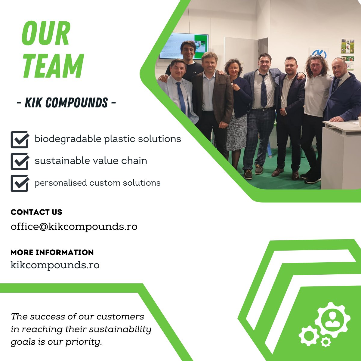 Great teams do great things! 
KIK Compounds presents its #biodegradable plastic solutions. Let's keep working to make the world greener and more #sustainable! #KIKTheHabit #KIKItRight