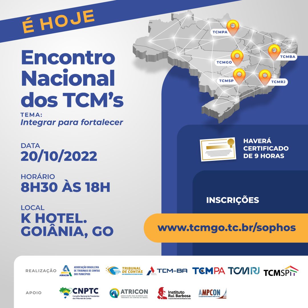 tcmgooficial's tweet photo. O Encontro Nacional dos TCM’s �� uma realização da ABRACOM, do TCM de Goiás, TCM da Bahia, TCM do Pará, TCM do Rio de Janeiro e TCM de São Paulo. https://t.co/W4FtwhrYfk